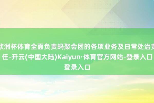 欧洲杯体育全面负责蚂聚会团的各项业务及日常处治责任-开云(中国大陆)Kaiyun·体育官方网站-登录入口