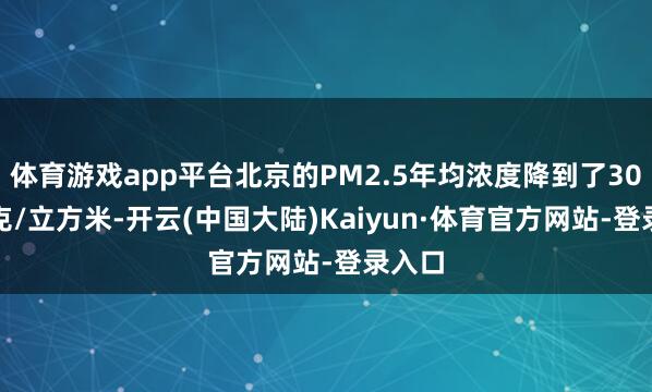 体育游戏app平台北京的PM2.5年均浓度降到了30.5微克/立方米-开云(中国大陆)Kaiyun·体育官方网站-登录入口
