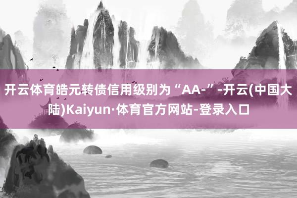 开云体育皓元转债信用级别为“AA-”-开云(中国大陆)Kaiyun·体育官方网站-登录入口