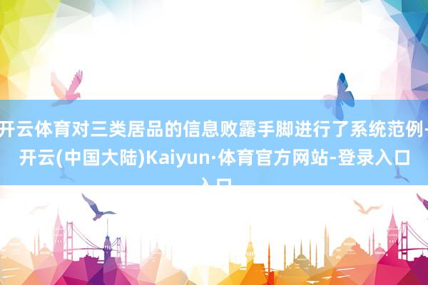 开云体育对三类居品的信息败露手脚进行了系统范例-开云(中国大陆)Kaiyun·体育官方网站-登录入口