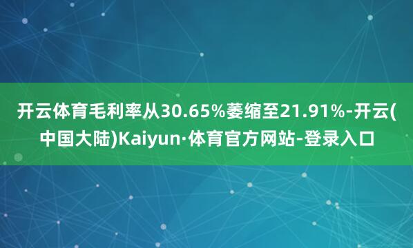 开云体育毛利率从30.65%萎缩至21.91%-开云(中国大陆)Kaiyun·体育官方网站-登录入口